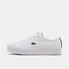 Lacoste Graduate 120 Leather Trainers In White With Silver Tabs