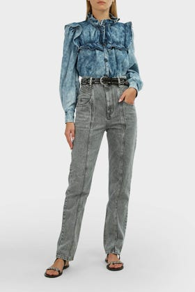 isabel marant acid wash jeans