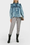 ISABEL MARANT ÉTOILE Idety Ruffle-Trimmed Denim Blouse