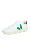 Veja Campo Chrome-free Leather Sneakers In White Black
