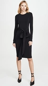 ALICE AND OLIVIA DELORA LONG SLEEVE TIE WAIST DRESS