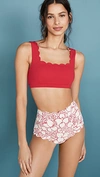 Marysia Palm Springs Scalloped-edge Bikini Top In Bougainvillea