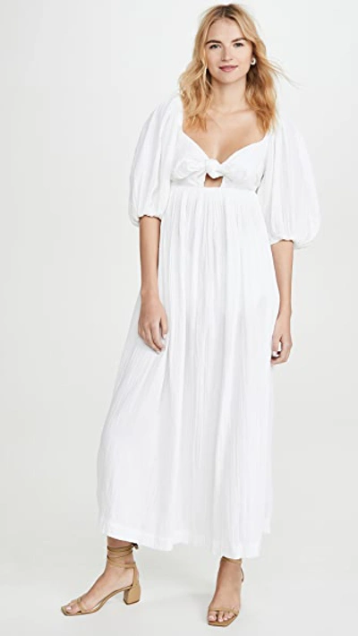 Mara Hoffman Violet Crinkled Organic Cotton-gauze Maxi Dress In White