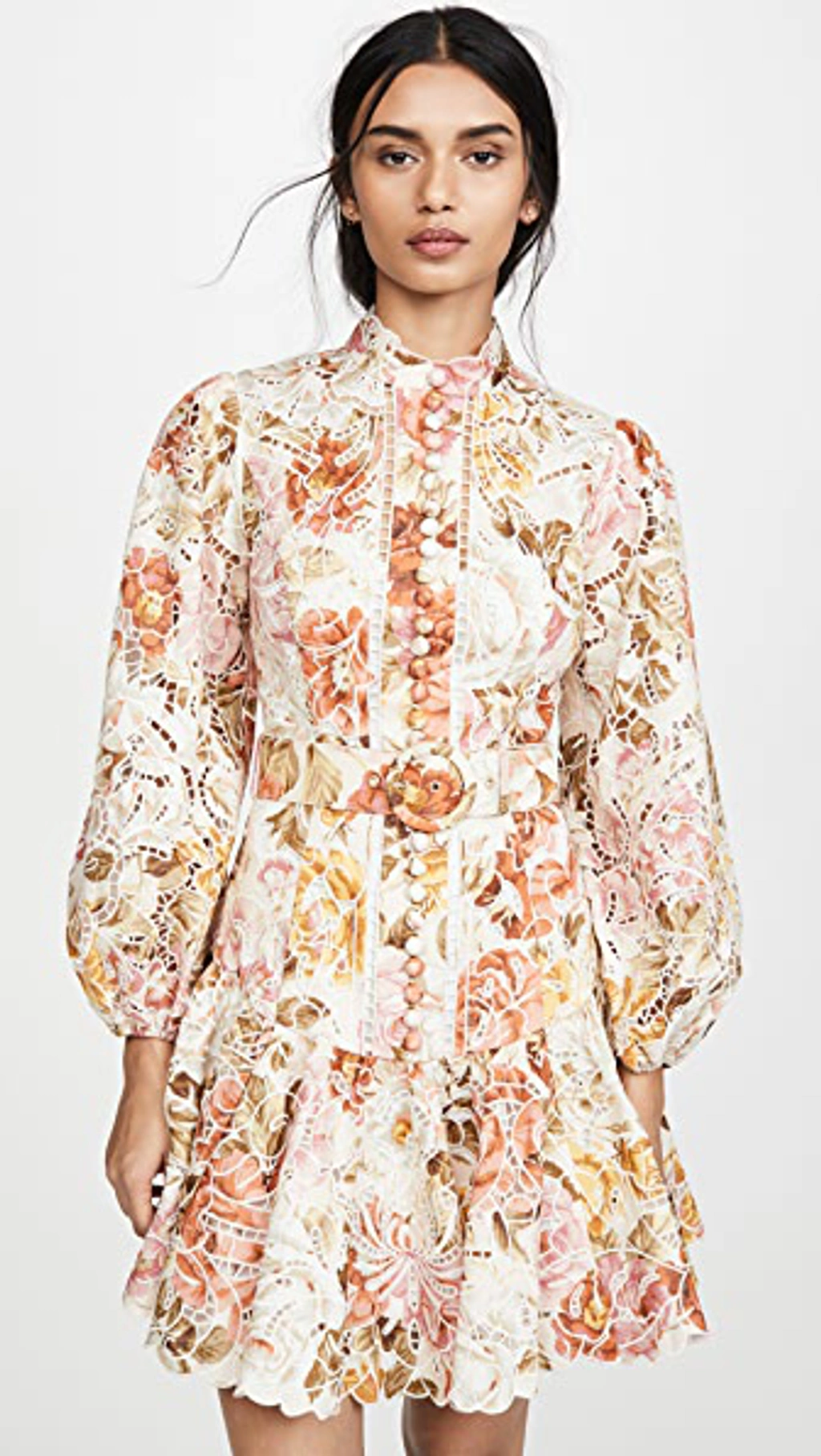 zimmermann bonita lace up mini dress Zimmermann | Dresses | Zimmermann Bonita Lace Up Linen Floral Mini Dress  Size Au Us 6