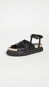 3.1 Phillip Lim Black Yasmine Platform Espadrille Sandals In Black