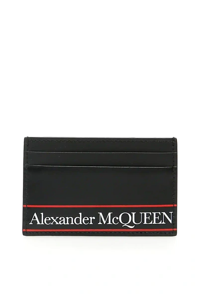 Alexander Mcqueen Graffiti Logo Credit Card Holder In Black
