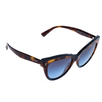 Pre-owned Valentino Brown/blue Gradient Va4034 Cat Eye Sunglasses