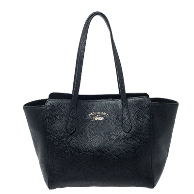 Pre-owned Gucci Black Leather Small Swing Tote