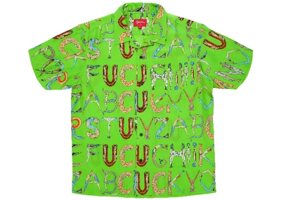 Pre-owned Supreme Alphabet Silk Shirt Lime