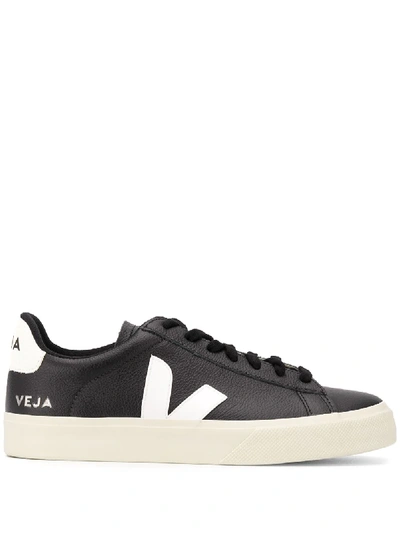 Veja Campo Grained-effect Sneakers In 黑色