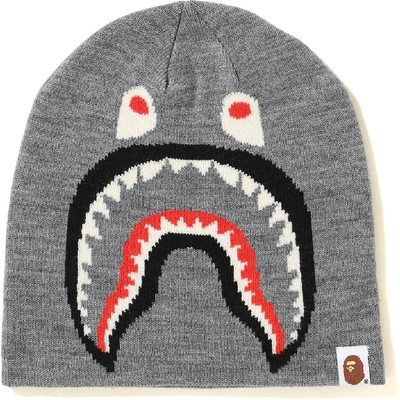 Pre-owned Bape 2nd Shark Knit Cap Grey