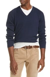 BRUNELLO CUCINELLI MELANGE COTTON V-NECK SWEATER,M2915802-201