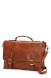 Frye Logan Top Handle Messenger Bag In Cognac