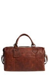 Frye Logan Overnight Leather Duffel In Cognac