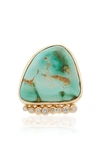 JILL HOFFMEISTER ONE-OF-A-KIND 14K GOLD, DIAMOND AND TURQUOISE RING SI,793429