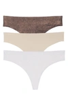 Honeydew Intimates Skinz 3-pack Thong In Nude/frst Blk/frst Sugar Plum