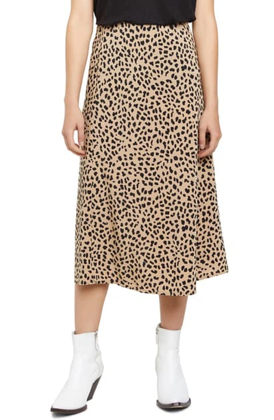 Sanctuary Animal-print Midi Slip Skirt In Modern Spots