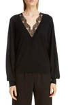 CHLOÉ LACE TRIM WOOL & SILK SWEATER,C20SMP10550