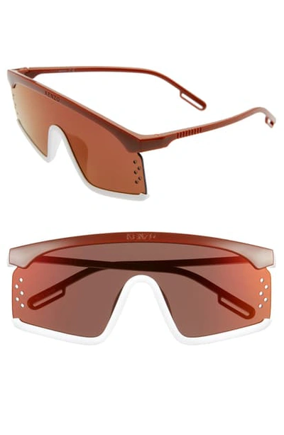 Kenzo 140mm Shield Sunglasses In Dark Brown/ Brown Mirror