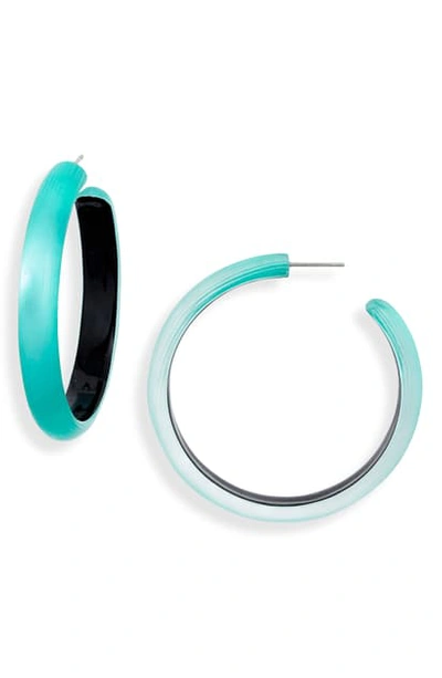 Alexis Bittar Large Hoop Earrings In Aqua