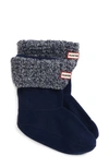 Hunter Original Short Thermal Cuff Boot Socks In Navy/ Grey