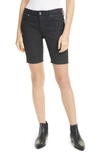 Rta Toure Metallic Coated Denim Shorts In Zodiac Black