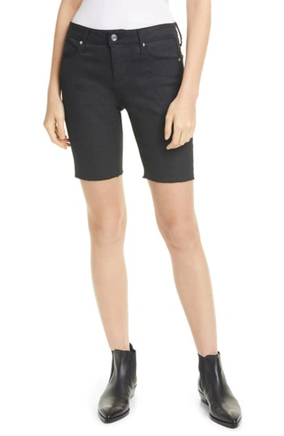 Rta Toure Metallic Coated Denim Shorts In Zodiac Black
