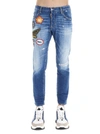 DSQUARED2 DSQUARED2 PATCH EMBELLISHED DISTRESSED JEANS