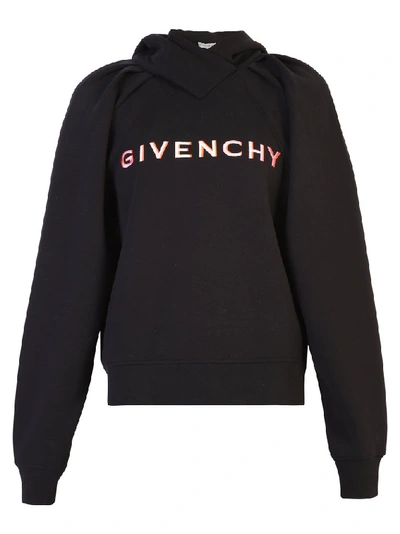 Givenchy Bonded Cotton Jersey Logo Sweatshirt In Black
