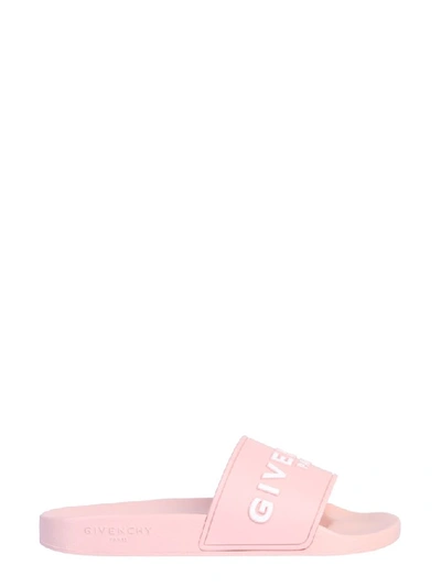 Givenchy Logo-embossed Rubber Slides In Pink