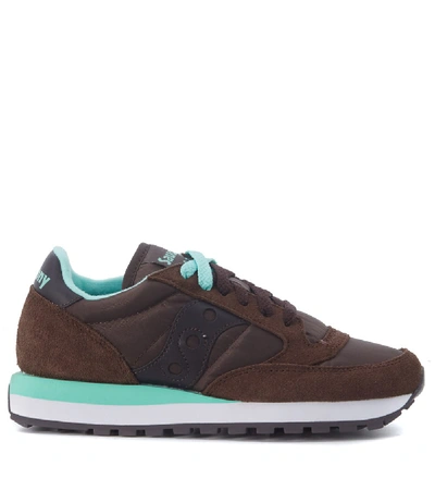 Saucony Jazz In Brown Suede And Mesh Sneaker In Marrone