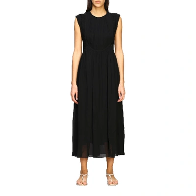 N°21 N° 21 Dress N &amp;deg; 21 Long Dress In Cr&amp;ecirc;pe De Chine In Black