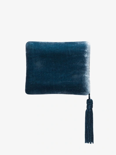 Sophie Bille Brahe Tassel-trimmed Velvet Jewellery Case In Blue