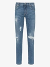 DOLCE & GABBANA DISTRESSED SKINNY JEANS,GYYJLDG8CC014590926