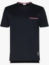 Thom Browne Side Buttons T-shirt In Blue