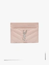 Saint Laurent Monogram Plaque Card Case In 111 - Pink:6951