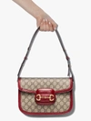 Gucci 1955 Horsebit Gg Supreme Shoulder Bag In Red