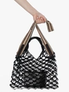 Stella Mccartney Black Knotted Faux Leather Tote Bag In 1000 Black