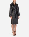 DOLCE & GABBANA Double-breasted leather belted coat