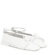 JIL SANDER LEATHER BALLET FLATS,P00426153