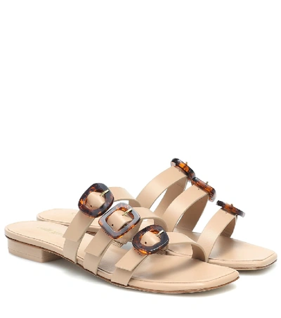 Cult Gaia Women's Tallulah Tri-strap Leather Slides In Neutral