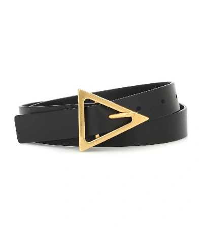 Bottega Veneta Triangular Buckle Belt In Nero