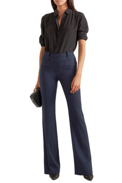 Altuzarra Serge Wool-blend Piqué Bootcut Pants In Indigo