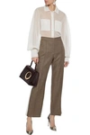 FENDI STRIPED WOOL-BLEND STRAIGHT-LEG PANTS,3074457345621690589