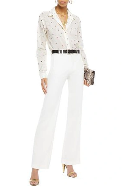 Saint Laurent Printed Wool Shirt In Ivory