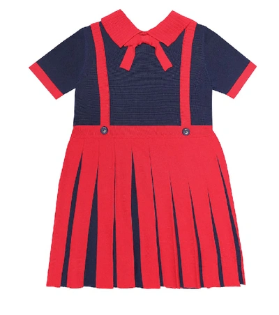 Gucci Kids' Salopette Detail Dress In Red/blue