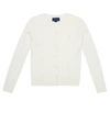 Polo Ralph Lauren Big Girls Cable-knit Cotton Cardigan In White