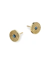 ALEX AND ANI EVIL EYE POST EARRINGS, BLUE,PROD227360032