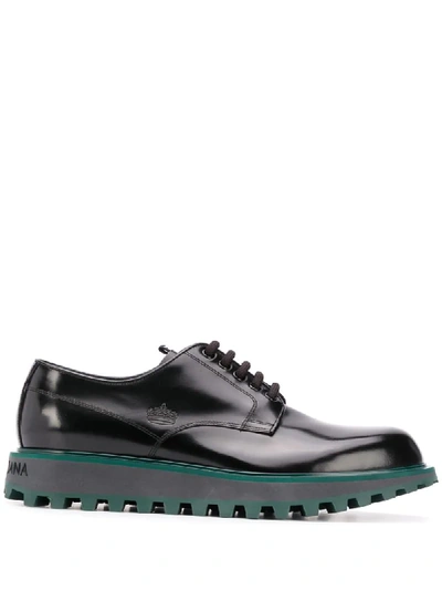 Dolce & Gabbana Black Leather Lace-up Shoes