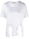 Christopher Kane Ruffled Cotton T-shirt In White